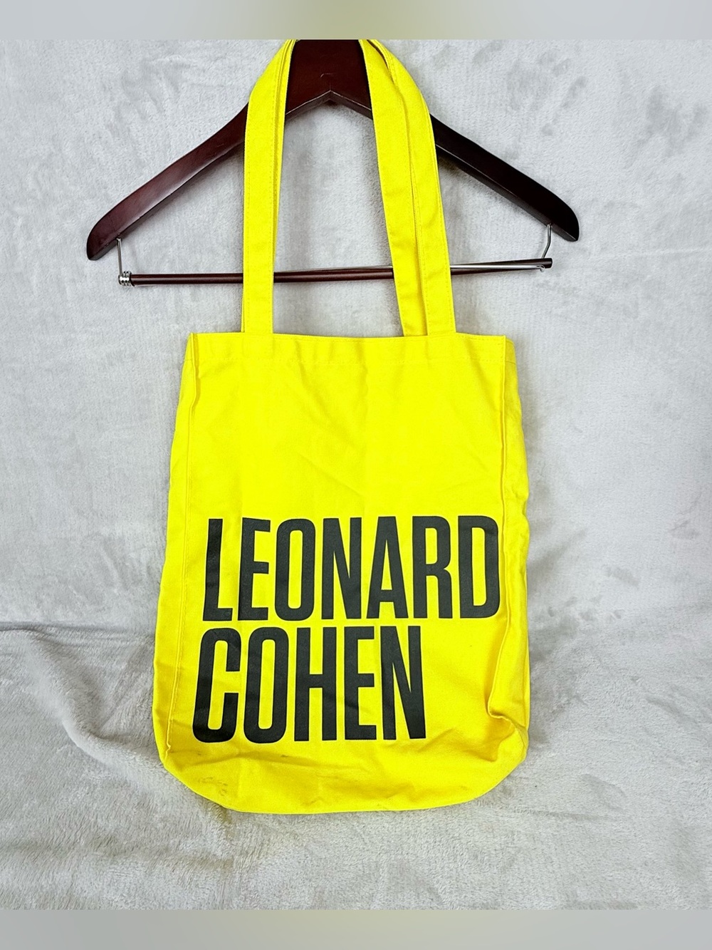Leonard Cohen MAC Montreal Bright Yellow Graphic Tote Bag Made in Canada